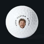 Custom Face & Text – Funny Gift for Golfers Golf Balls<br><div class="desc">Get ready to tee off with personality! This custom golf ball lets you add any face and a personal message or funny quote. Whether you're gifting it to your golf buddy, your dad, or using it as a party favour, this ball is sure to get laughs on the green. Add...</div>