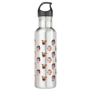 Custom Face, Unique Family Gift 3 Photos Face 710 Ml Water Bottle