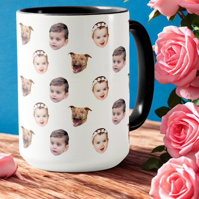 Custom Face, Unique Family Gift 3 Photos Face Mug (Creator Uploaded)