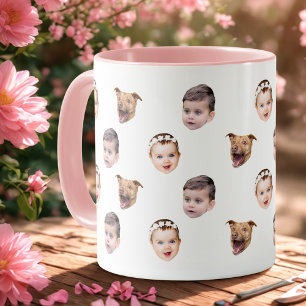Custom Face, Unique Family Gift 3 Photos Face Mug