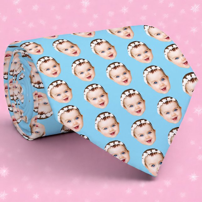 Custom Face, Unique Family Gift 3 Photos Face Tie (Creator Uploaded)