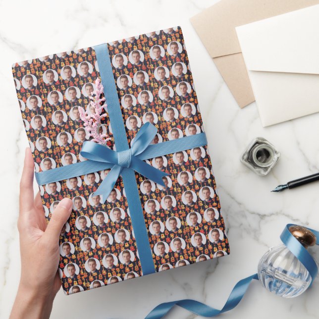 Custom Faces Guitar Pattern Wrapping Paper (Gifting)