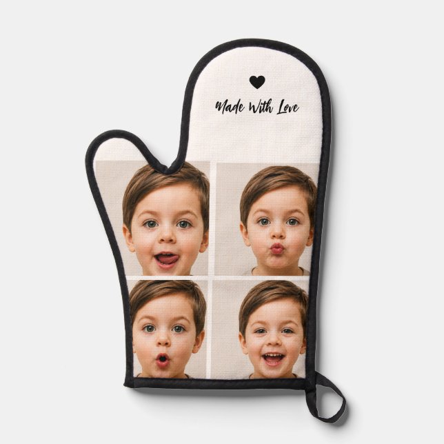 Custom Faces personalised 4 photo  Oven Mitt (Front)