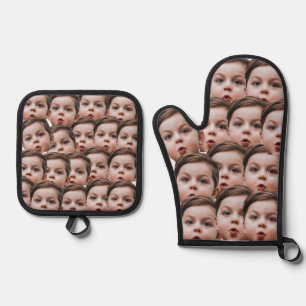 Custom Faces personalised photo  Oven Mitt & Pot Holder Set