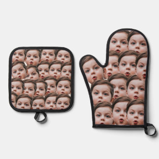 Custom Faces personalised photo  Oven Mitt & Pot Holder Set