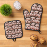Custom Faces personalised photo  Oven Mitt & Pot Holder Set<br><div class="desc">Funny Custom Oven Mitt & Pot Holder Set with Your Face,  Baking Gifts for Women or Men,  boys,  girls,  for Kitchen Cooking,  BBQ,  Grillin faces Photo pattern,  great gifts Whether it's a housewarming,  a friend's birthday,  wedding or any occasion.
personalised photo</div>