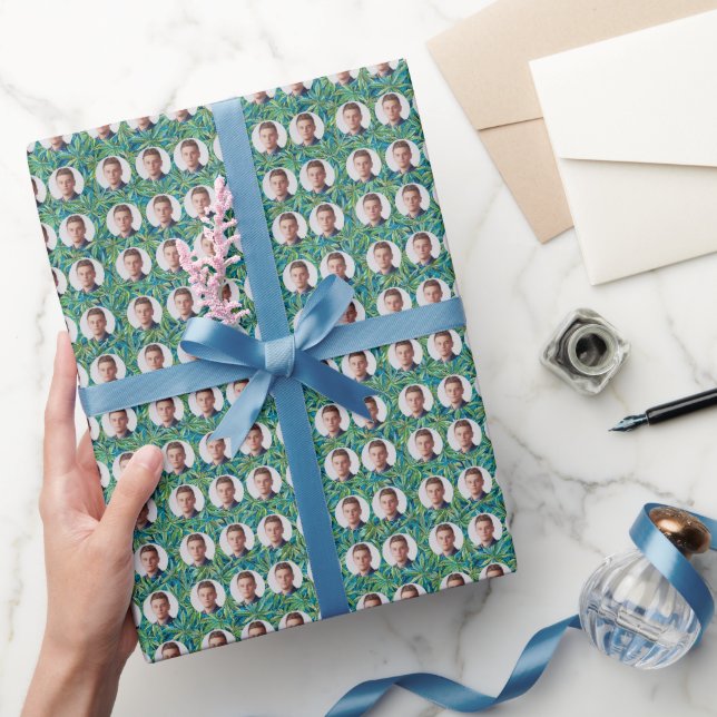 Custom Faces Weed Pattern Wrapping Paper (Gifting)