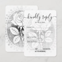 Custom Faded Vintage Rose Cameo Wedding
