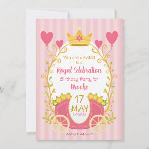 Custom Fairytale Princess Invitations for Girls