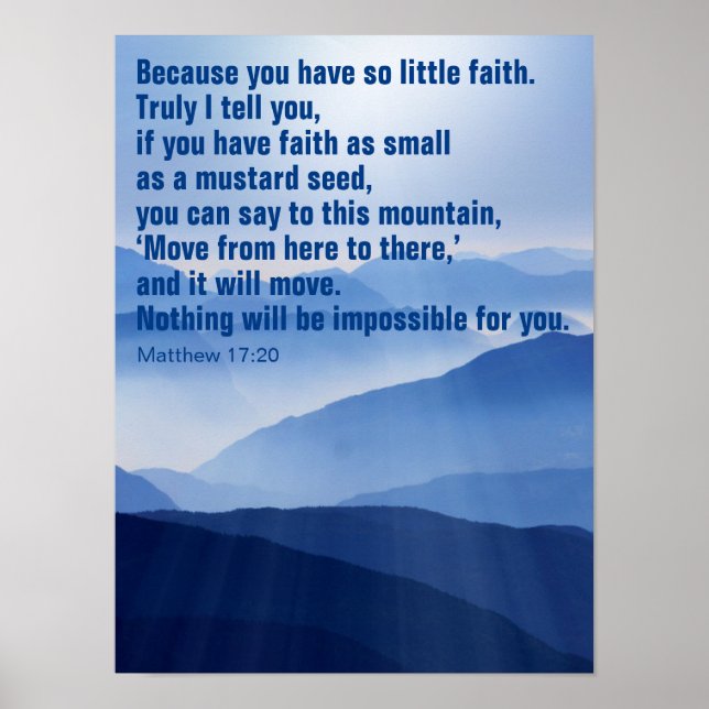 Custom Faith Inspirational Bible Verse  Poster (Front)