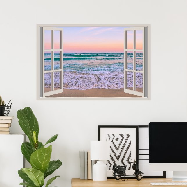 Custom Fake Faux Window  Poster (Home Office)