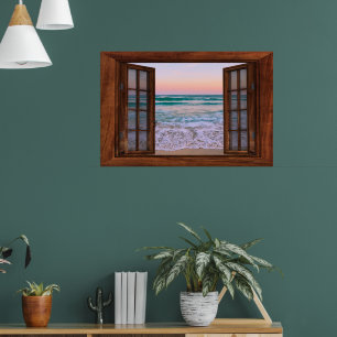 Custom Fake Faux Window  Poster