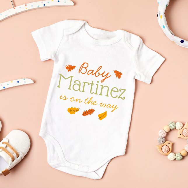 Custom Fall Grandparent Pregnancy Announcement Baby Bodysuit (Creator Uploaded)