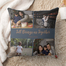 Custom Fall Leaves Family Photos with Name & Quote