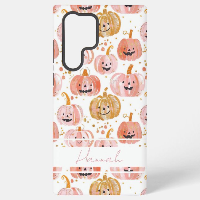 Custom Fall Pumpkin Pattern  Samsung Galaxy S22 Ultra Case (Back)