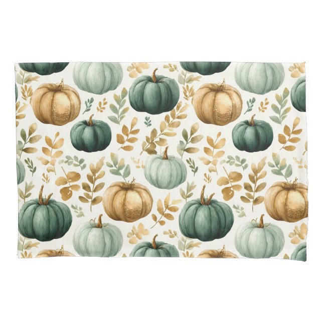 Custom Fall Pumpkin Photo Frame Pillowcase (Front)