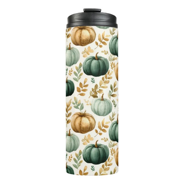 Custom Fall Pumpkin Photo Frame Thermal Tumbler (Front)