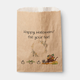 Custom Fall Pumpkin Wheelbarrow Party Favour Bags 