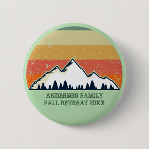 Custom Fall Retreat Sunset Mountain Party 6 Cm Round Badge
