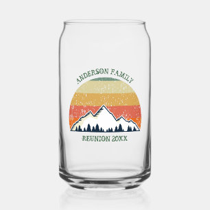 Custom Fall Retreat Sunset Mountain Party Can Glass
