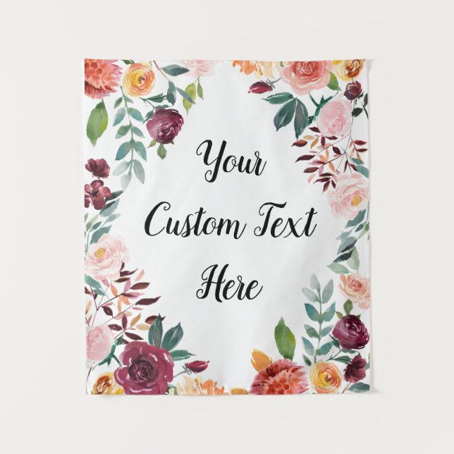 Custom Fall Wedding Reception Photo Booth Autumn Tapestry (Front)