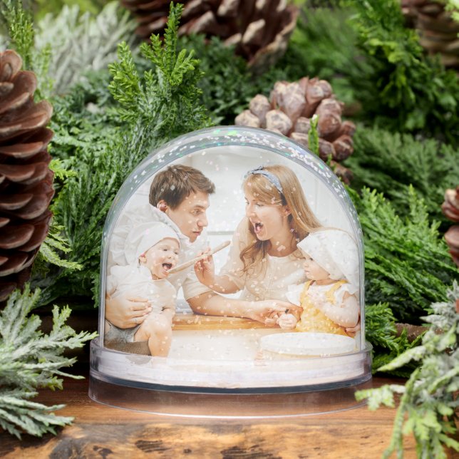 Custom Family 2 Photos | Christmas Keepsake Snowglobe (Winter)