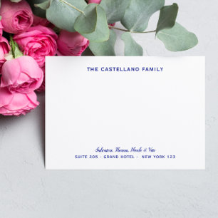Custom Family Address Cursive Names Reflex BLUE Card