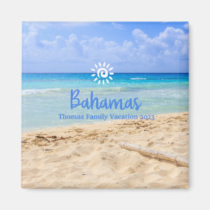 Custom Family Bahamas Beach Christmas Magnet