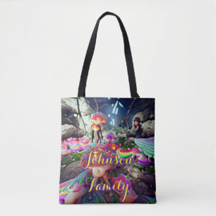 Custom Family Beach Tote Bag with Mushrooms 