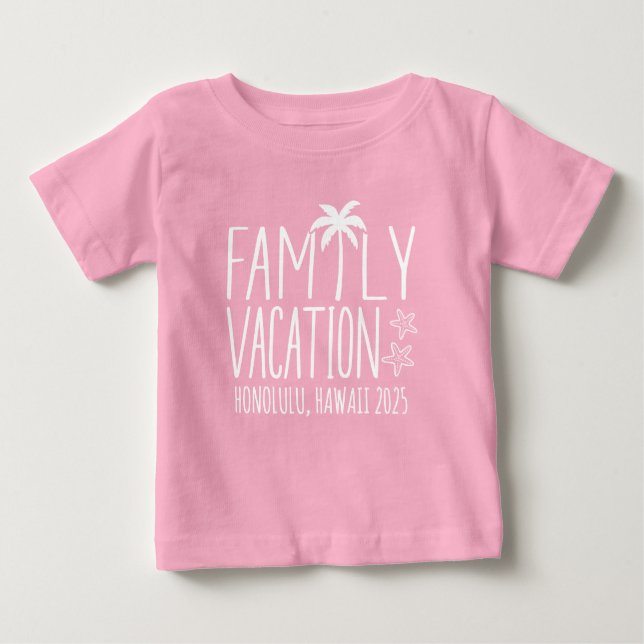 Custom Family Beach Vacation Group Matching  Baby T-Shirt (Front)
