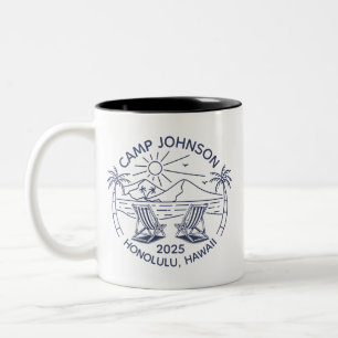 Custom Family Beach Vacation Group Matching Two-Tone Coffee Mug