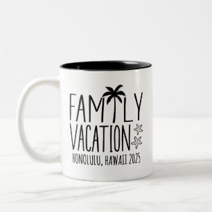 Custom Family Beach Vacation Group Matching  Two-Tone Coffee Mug