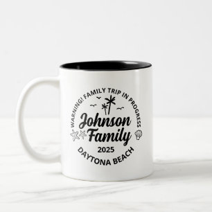 Custom Family Beach Vacation Group Matching Two-Tone Coffee Mug