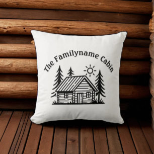 Custom Family Cabin Throw Pillow 