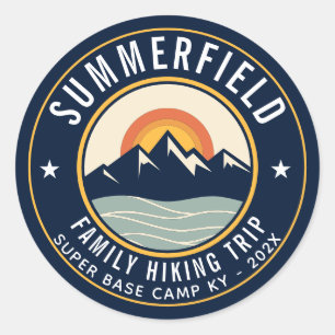 Custom Family Camping Retro Swag Classic Round Sticker