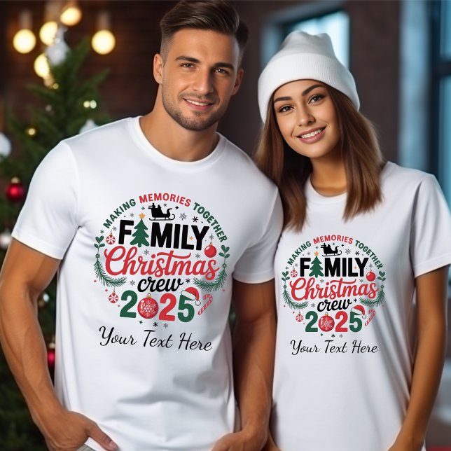 Custom Family Christmas Crew 2025 Matching Group  T-Shirt (Creator Uploaded)