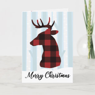 Custom Family Christmas Deer Four-Page Card