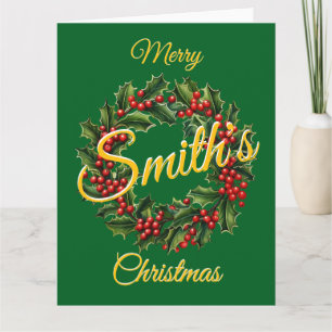 Custom Family Christmas Garland Card