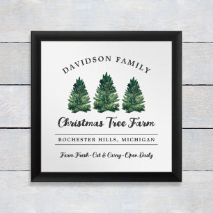 Custom Family Christmas Tree Farm Pine Trees Poster