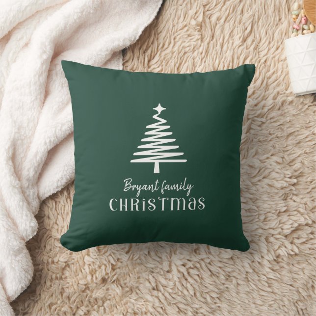 Custom family Christmas tree green  Cushion (Blanket)