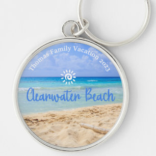 Custom Family Clearwater Beach Vacation Key Ring