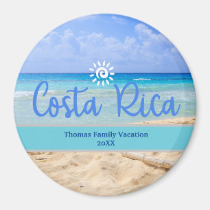 Custom Family Costa Rica Vacation Beach Magnet