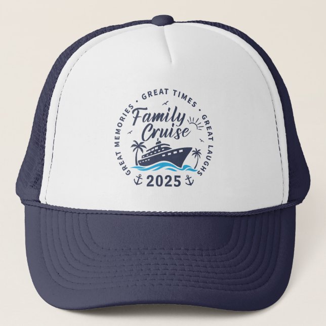 Custom Family Cruise Group Matching Cruise Trip Trucker Hat (Front)