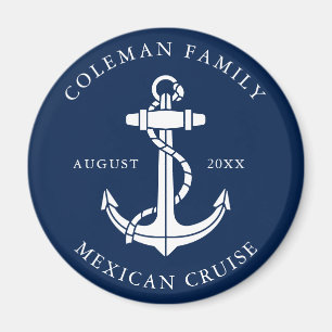 Custom Family Cruise Nautical Anchor Magnet