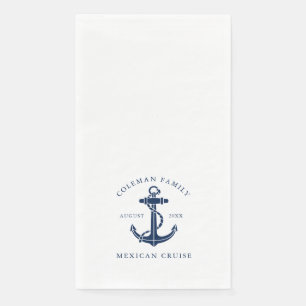 Custom Family Cruise Nautical Anchor Paper Napkin