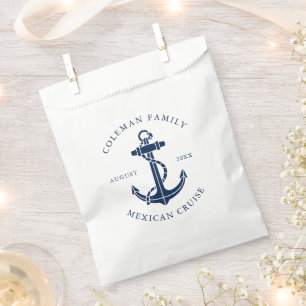 Custom Family Cruise Nautical Boat Anchor Favour Bag