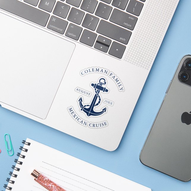 Custom Family Cruise Nautical Boat Anchor Swag (Laptop w/ iPhone)