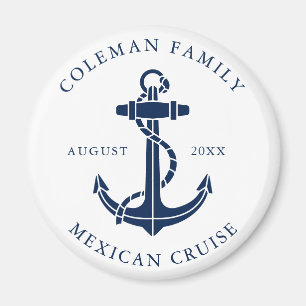 Custom Family Cruise Ship Nautical Anchor Magnet