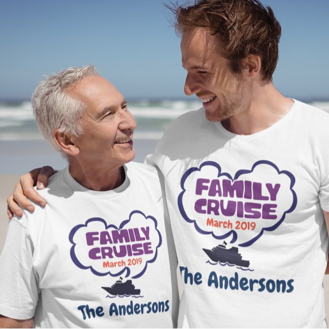 Custom Family Cruise Vacation Date Personalised T-Shirt (Creator Uploaded)