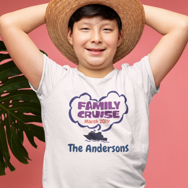 Custom Family Cruise Vacation Date Personalised T-Shirt (Creator Uploaded)